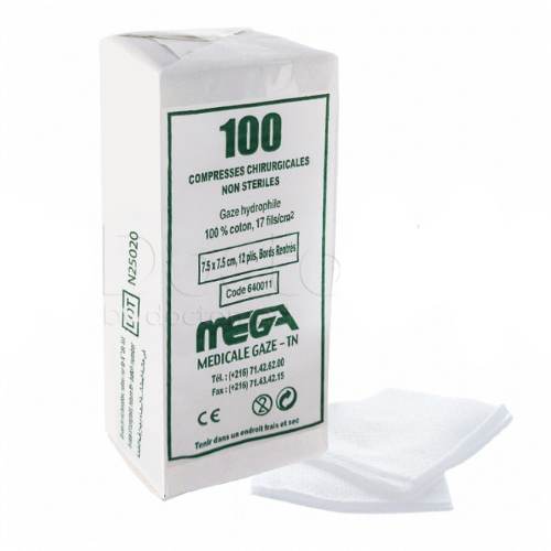 Compresse Propre 7.5 cm X 7.5 cm Boite de 100