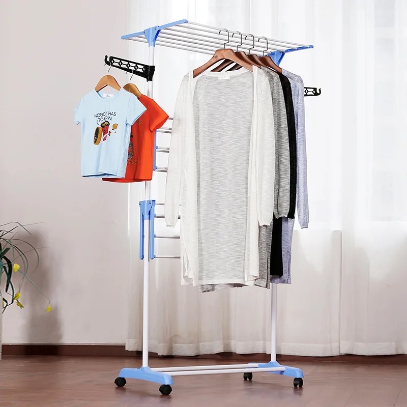 Clothes Hanger Coat Rack Floor Hanger Storage Wardrobe Clothing Drying Racks